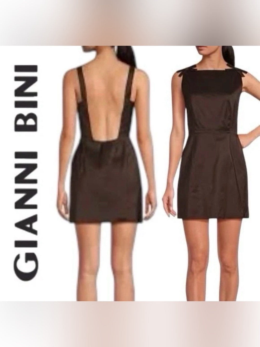 Gianni Bini Lilly Sisto brown bow mini dress